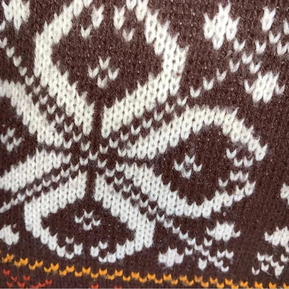 Vintage Jersild DuPont Orlon Men’s XL Cardigan Sweater Brown Nordic Moose 1950s - Picture 7 of 14